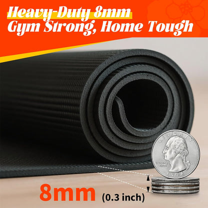 VTORY 7mm Large Workout Mat 7×5 ft – Extra Large Wide Yoga Mat & Pilates Mat Thick, Non-Slip Exercise Mat for Home Gym, Home Workout, HIIT, Strength, Stretching