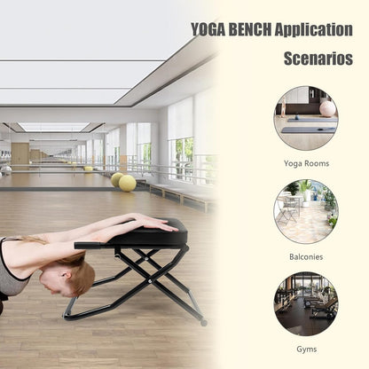 Foldable Yoga Headstand Bench, 330.7 LBS Capacity Multi-Functional Yoga Inversion Chair Feet Up Trainer Headstand Stool for Home Workout&Fitness&Gym