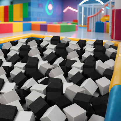 24PCS Foam Cubes 5"x5"x5"- Foam Pit Blocks Set, Soft Stacking Blocks for Indoor Games,Trampolines, Gymnastics, Parkour & Action Sport (6 Colors)
