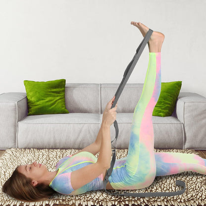 Scotamalone Stretching Strap Yoga Strap Physical Therapy for Home Workout, Exercise, Pilates and Gymnastics, 10 Loops Non-Elastic Stretch Bands with Aesthetic Packaging for Women & Men
