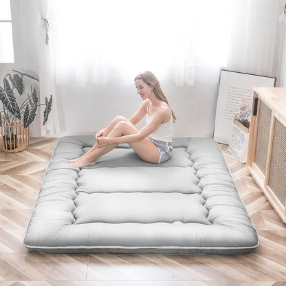 MAXYOYO Bohemian Retro Mattress Boho Floral Japanese Futon Mattress Tatami Floor Mat Foldable Portable Camping, Sleeping Pad, Lounger Couch Bed Full Size