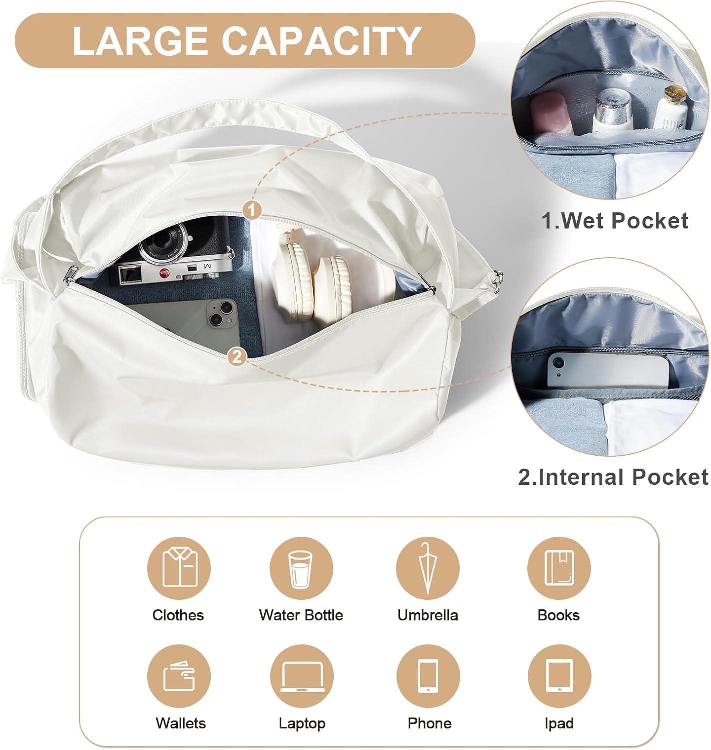Small Gym Bag with Shoe Compartment, Workout Sport Duffle Bag for Women Travel, Waterproof Shoulder Overnight Bags Lightweight Carry on Tote Bags for Swim, Yoga, Dance