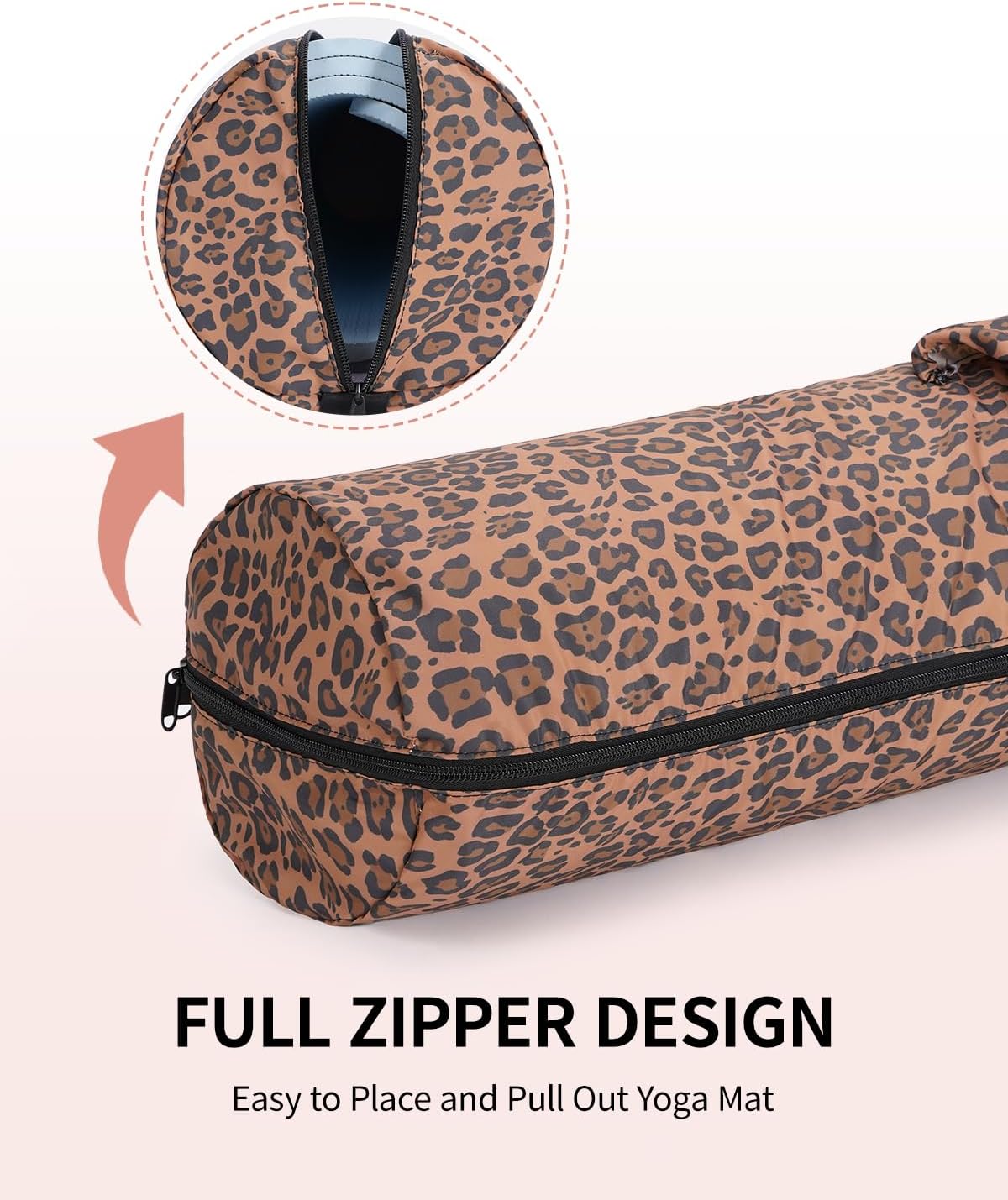 sportsnew Yoga Mat Bag, Full Zip Cargo Yoga Mat Carrier Bag with Drawstring Water Bottle Pocket and Bottom Wet Pocket, Exercise Yoga Mat Carrier Holder Multi-Functional Storage Bag Patent Pending