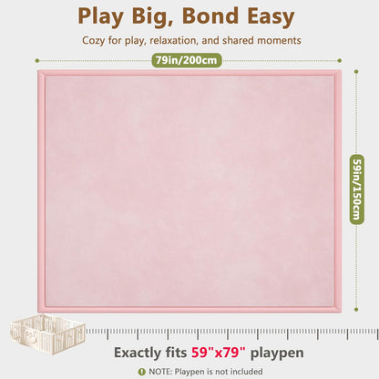 Baby Play Mat for Floor, 1.3'' Thick Memory Foam Tummy Time Mat - Super Soft Coral Velvet Nursery Rug with Non-Slip Backing, Crawling Rug for Toddlers/Infants, Yoga & Tatami Use, Oatmeal, 79''x 118''