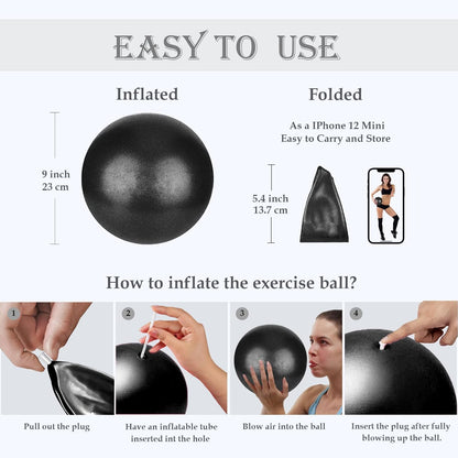 PL-0003 Soft Exercise Ball, Anti-Burst Yoga Ball Chair Supports 2200lbs PL-0003