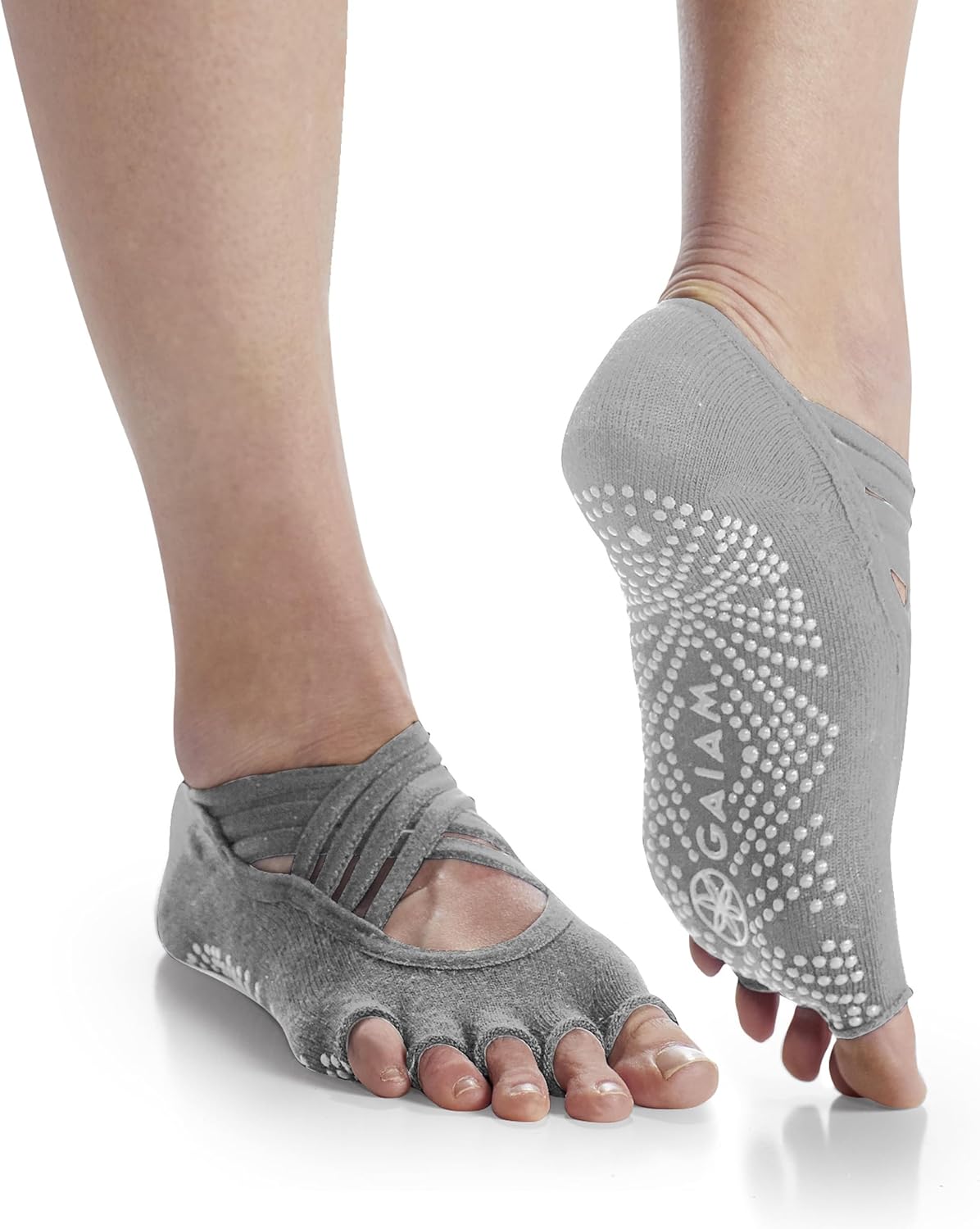 Gaiam Grippy Studio Yoga Socks for Extra Grip in Standard or Hot Yoga