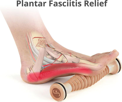 Body Back Wooden Foot Roller, Foot Massager for Plantar Fasciitis, Stress Relief, Relaxation