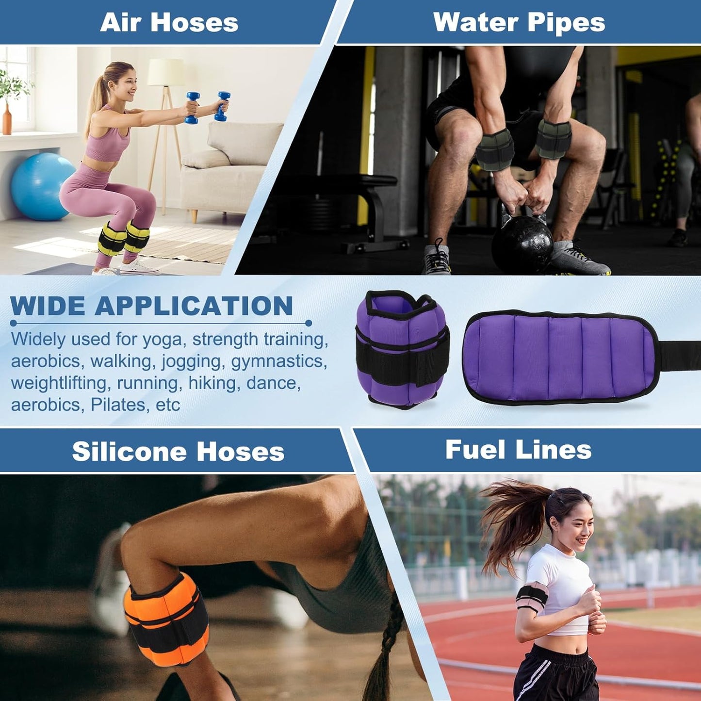PATIKIL Adjustable Ankle Weights Wrist Leg Arm Weights Sandbags for Women Men Strength Training Weight Yoga Jogging Walking Aerobics
