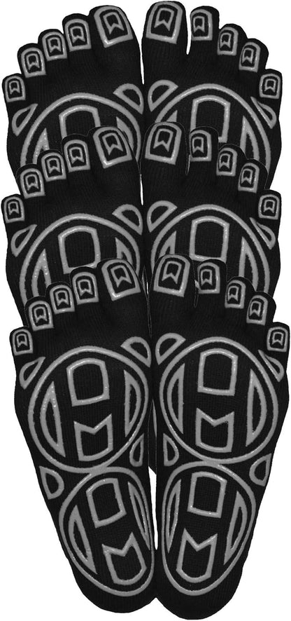 Mato & Hash 5-Toe Exercise Barefoot Feel Yoga Socks With Full Grip