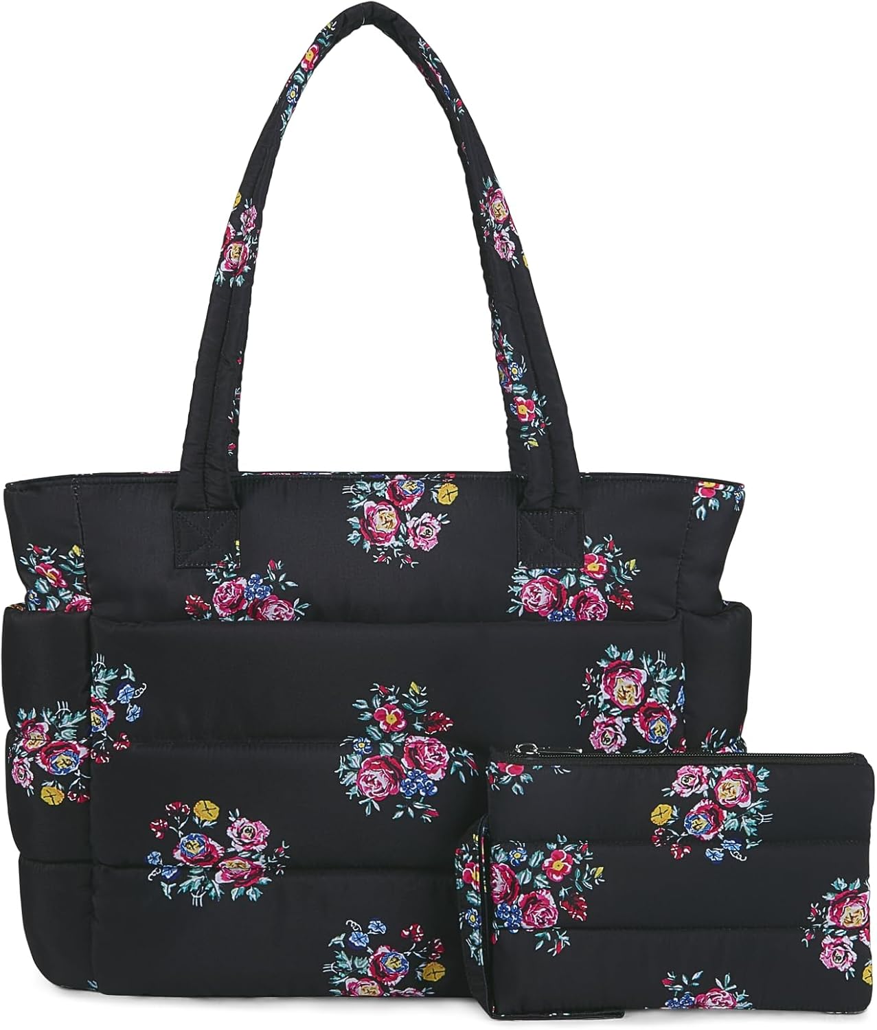 TOPDesign Puffer Tote Bag for Women, Lightweight Puffy Handbag with Compartments, Quilted Shoulder Bag for Work, Travel, Gym - Colors A