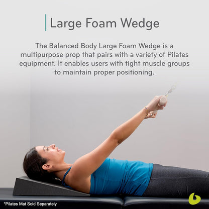 Balanced Body Large Foam Wedge, Pilates Reformer Accessory, Workout Wedge for Home Gym or Studio, Black