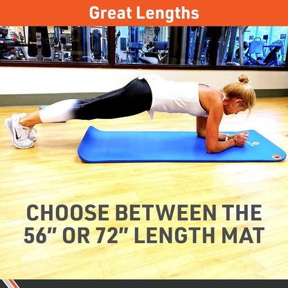 Body Sport 1/2 Inch Non-Slip Exercise Mat with Carry Strap for Men & Women - Thick Foam Surface for Yoga, Pilates, Fitness, and Aerobics - Home & Gym Workouts