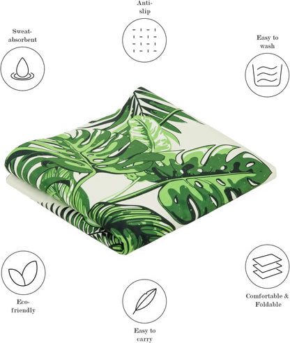 Foldable Yoga Mat, Non-slip Suede Fitness Mat With Carry Bag for Hot Yoga, Exercise, Pilates, 1.5mm Thick Lightweight Exercise Yoga Mat for Women