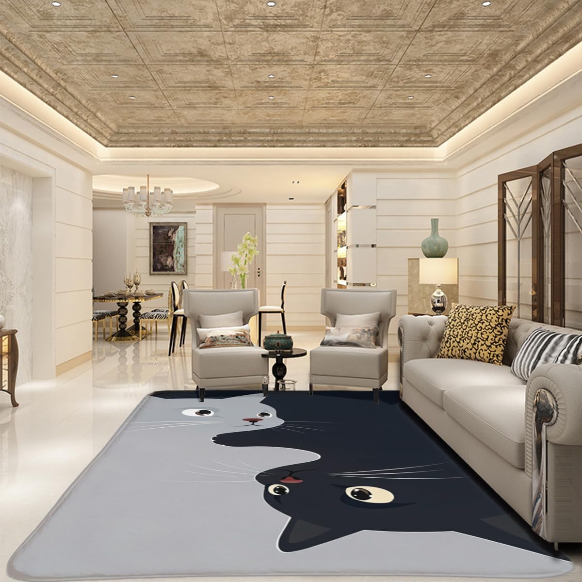 Butterfly Carpet Area Rug - Lovely Butterflies Printed Carpets for Kids Butterfly Theme Living Room Indoor Bedroom Decor Soft Polyester Yoga Mat 2'x3'