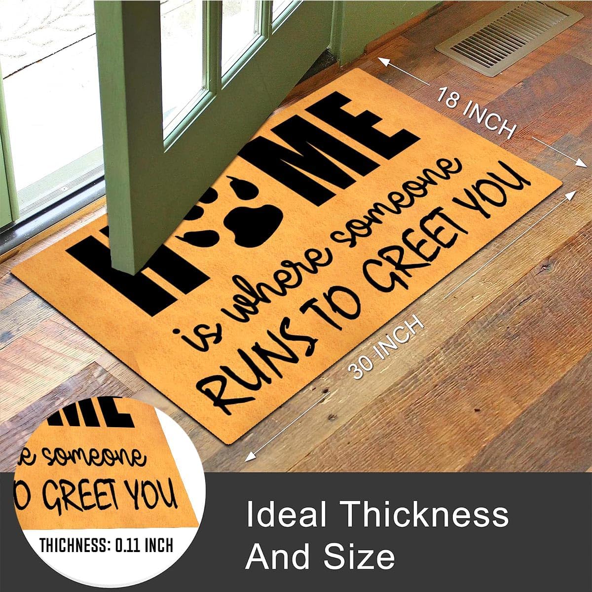 MELODADDY Funny Welcome Doormat Front Door Decor Rugs with Rubber Back 30"(L) x 18"(W) Personalized Matt Outside Entrance (Leave Your Worries At the Door Yoga Meditation Namaste)