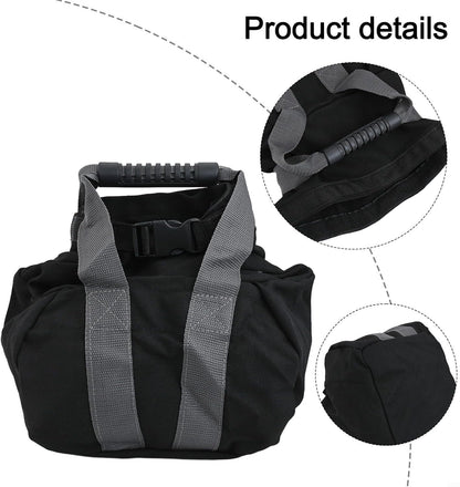 Adjustable Canvas Kettlebell Sandbag with Ergonomic Handle,for Fitness Strength Training Yoga Home Gym Workouts Supports 0-35 lb