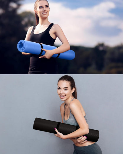 Woanger Yoga Mats (72x24) 3/8 Inch Thick Exercise Yoga Mat for Home Workout with Strap Non Slip Pilates Gym Supplies for Women Men