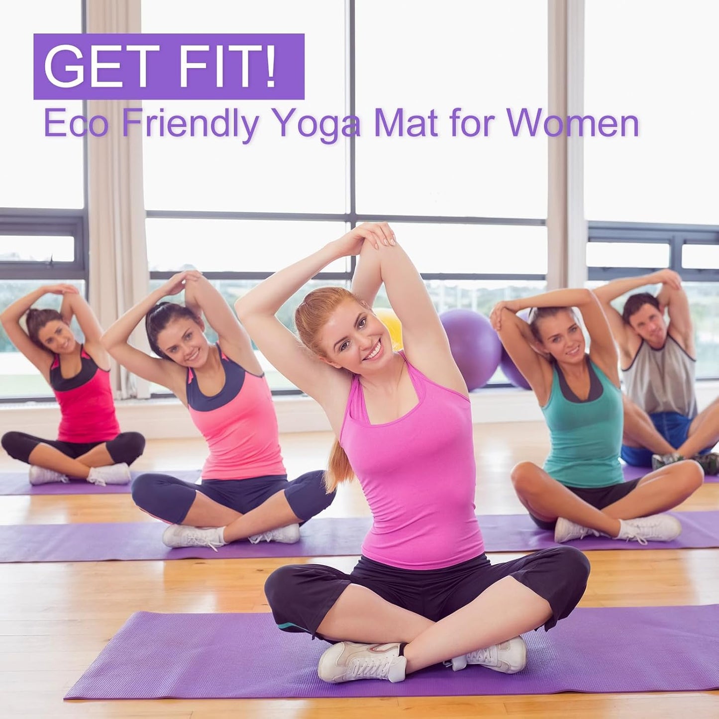 3 mm Thick Yoga Mat Bulk, Non Slip Exercise Workout Fitness Pad for Women Men, Gym Home Yoga Pilates, Easy to Clean, Sturdy PVC