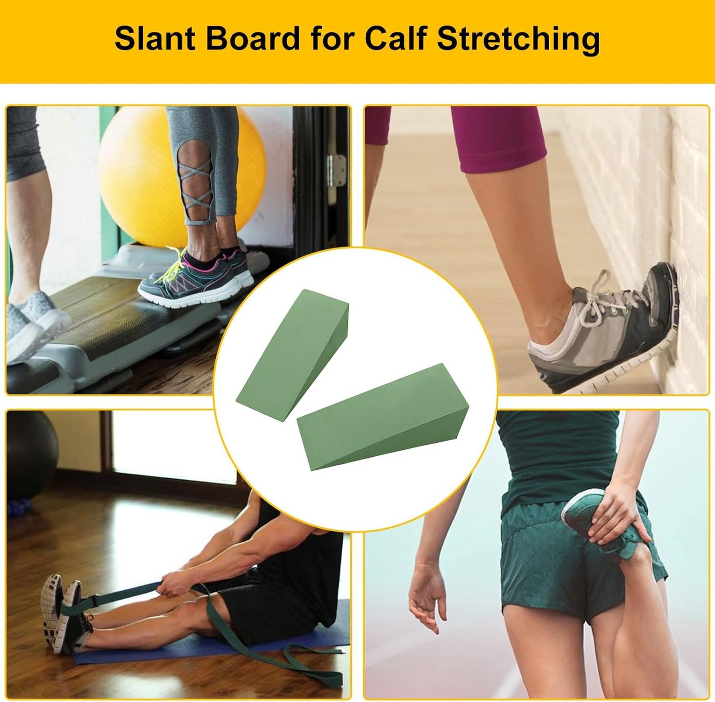 Yoga Foam Wedge, Yoga Wedges Block, Foams Slant Board, Professional Height FoamWedge for Exercise, Weightlifting Calf Stretcher SlantBoard, Foam Incline Slant Board, for Yogas