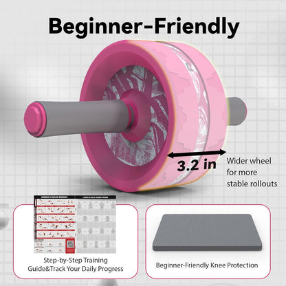 VINSGUIR Ab Roller Wheel, Abs & Core Workout Equipment for Home Gym with Knee Pad Accessories, Abdominal Wheel for Full-body Strength Training