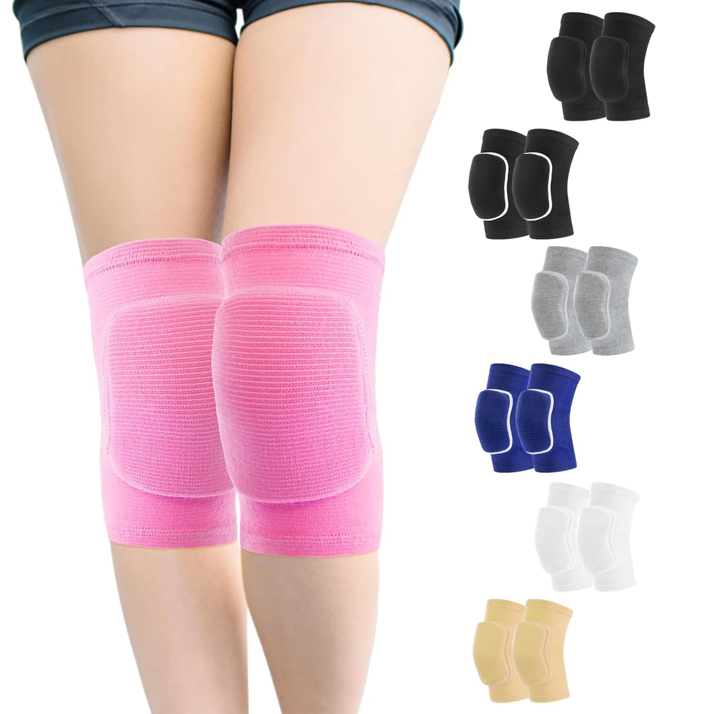 HISFFOG Volleyball Knee Pads for Women, Men, Youth, Girls, Kids, Knee brace for Volleyball Basketball Football Dance Yoga Tennis Running Cycling Workout Climbing Wrestling