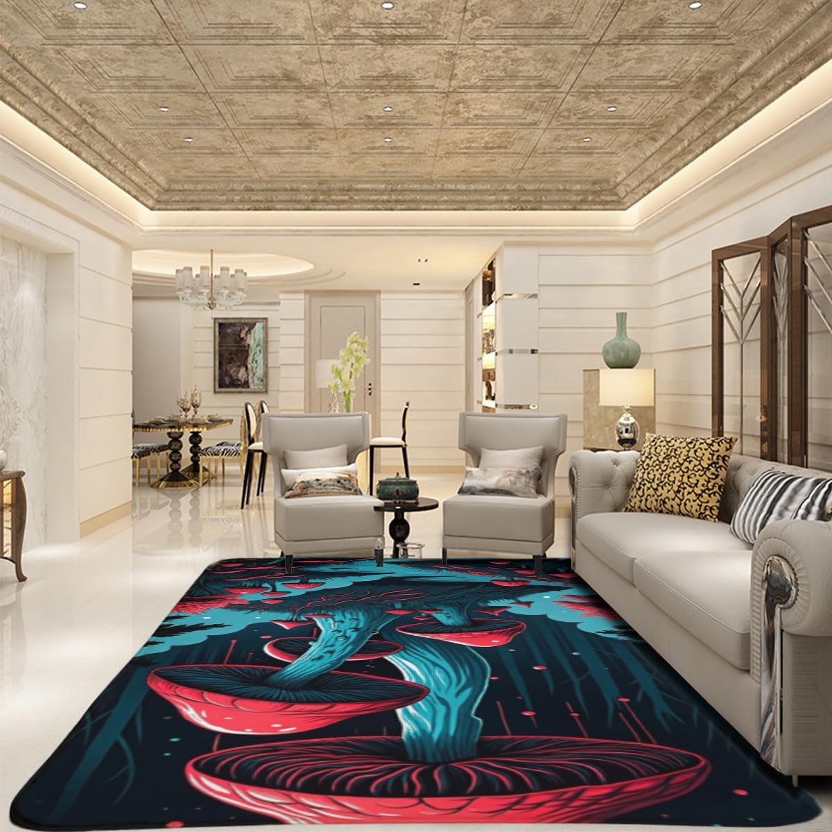 Butterfly Carpet Area Rug - Lovely Butterflies Printed Carpets for Kids Butterfly Theme Living Room Indoor Bedroom Decor Soft Polyester Yoga Mat 2'x3'