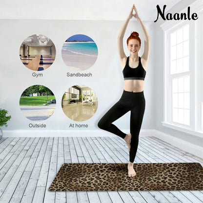 Naanle Sea Turtle Yoga Mat with Carrying Bag Set, Turtle Exercise Mat Foldable Non Slip Travel Lightweight Workout Rug for Home Gym Yoga Pilates Stretching Floor Fitness 71x26 in