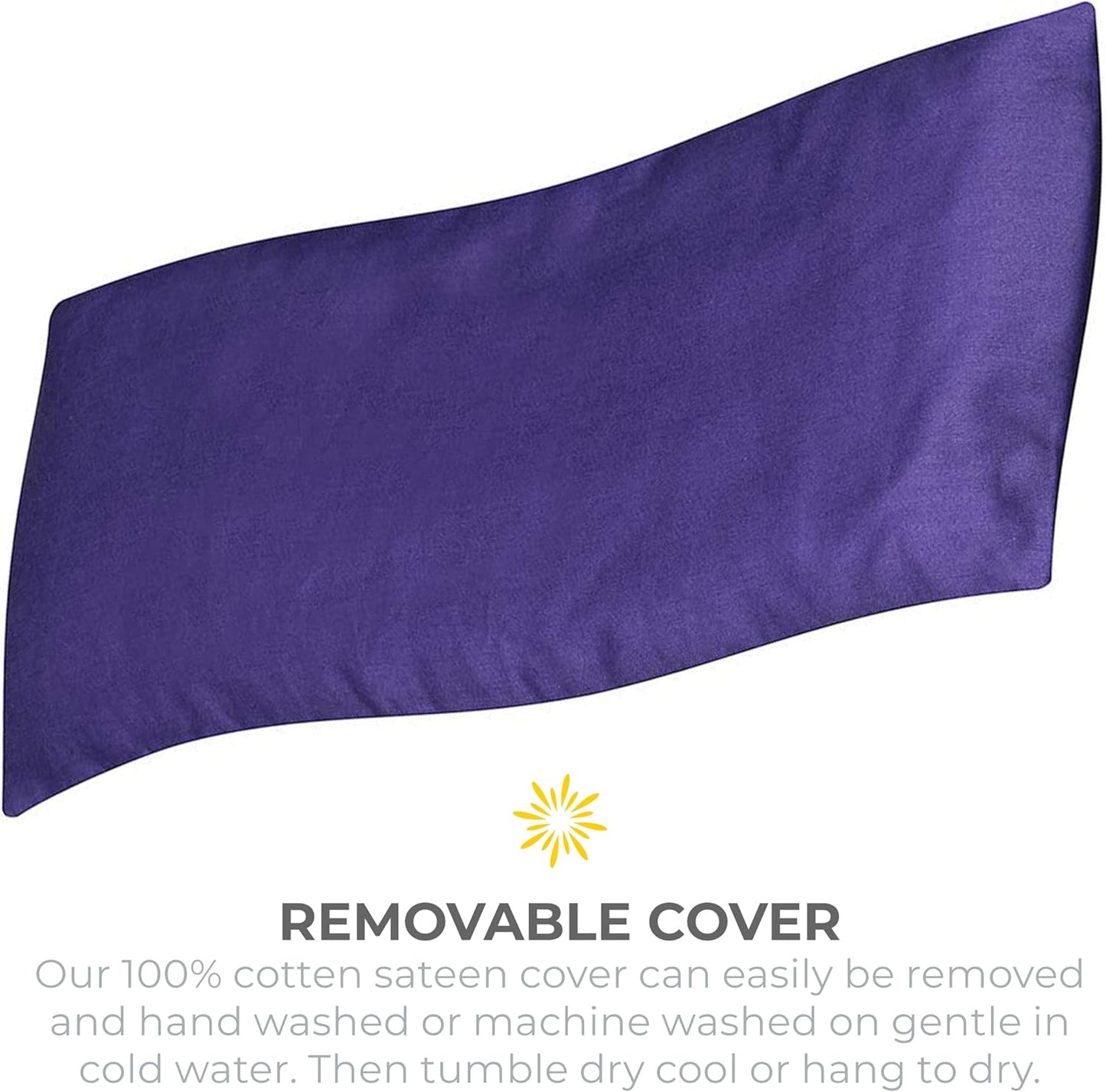 4-Pack Unscented Sateen Eye Pillows, Low-Luster, 9’’ x 4’’ Flaxseed Weighted Eye Mask for Sleeping, Hot or Cold Therapy for Relaxation, Migraine, and Headache, Blue