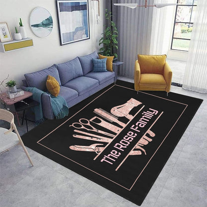 Barber Shop Welcome Salon Area Rug Custom Personalized Carpet for Living Room Yoga Bedroom Playing Room Camping 5.2'x7.5'
