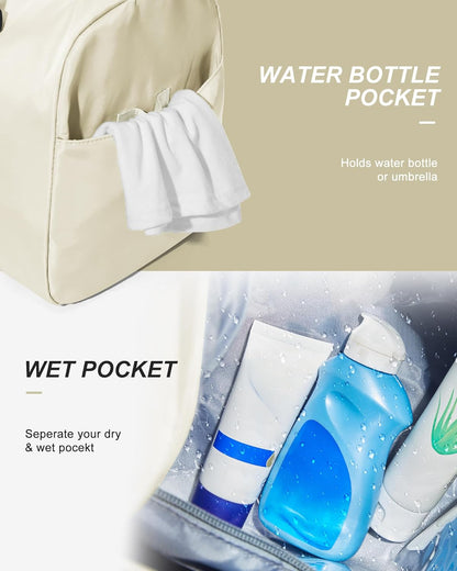 Gym Bag Womens Mens with Shoes Compartment and Wet Pocket Travel Duffel Bag for Women for Plane Sport Gym Tote Bags Swimming Yoga Waterproof Weekend Overnight Carry on Bag Hospital Holdalls - Colors C