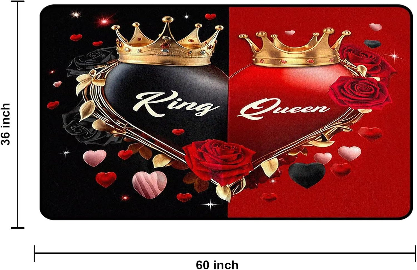 5' X 7' Queen and King Rug Black Grey Area Rugs Dining Living Room Bedroom Kitchen Office Yoga Room Washable Floor Mat Doormats Throw Rug Carpet Room Decor
