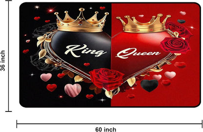 5' X 7' Queen and King Rug Black Grey Area Rugs Dining Living Room Bedroom Kitchen Office Yoga Room Washable Floor Mat Doormats Throw Rug Carpet Room Decor