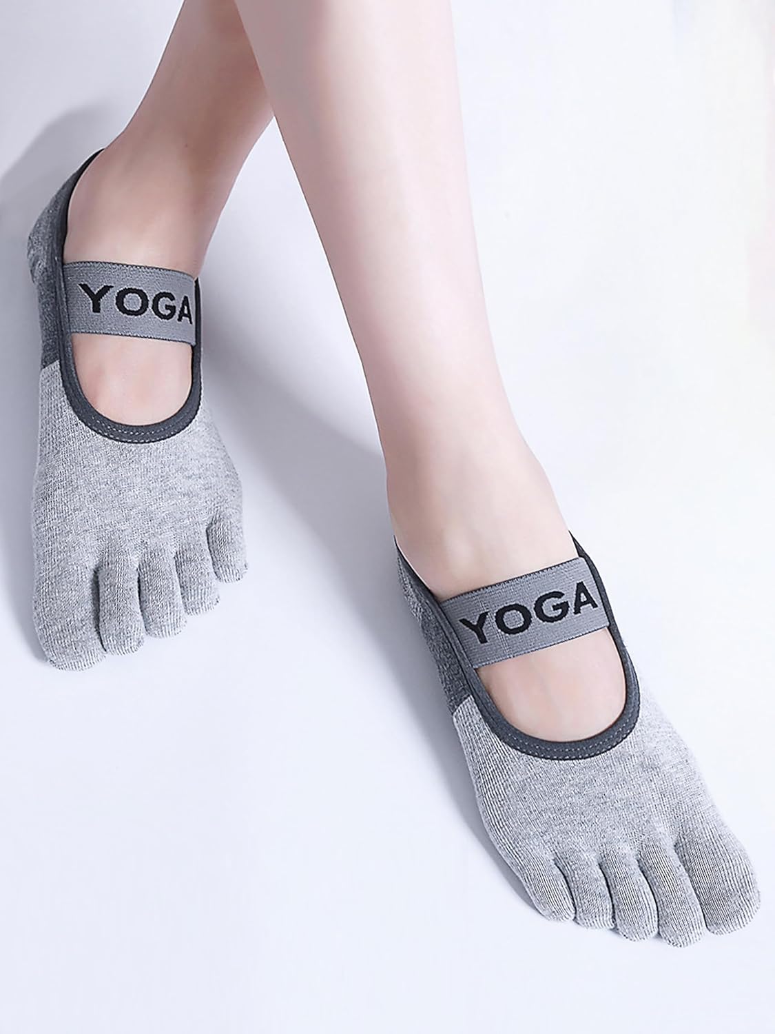 1/2 Pairs Grippy Socks Woman Pilates Socks with Grips for Women Yoga Barre Gripper Non Skid Slip Size 5.5-9.5