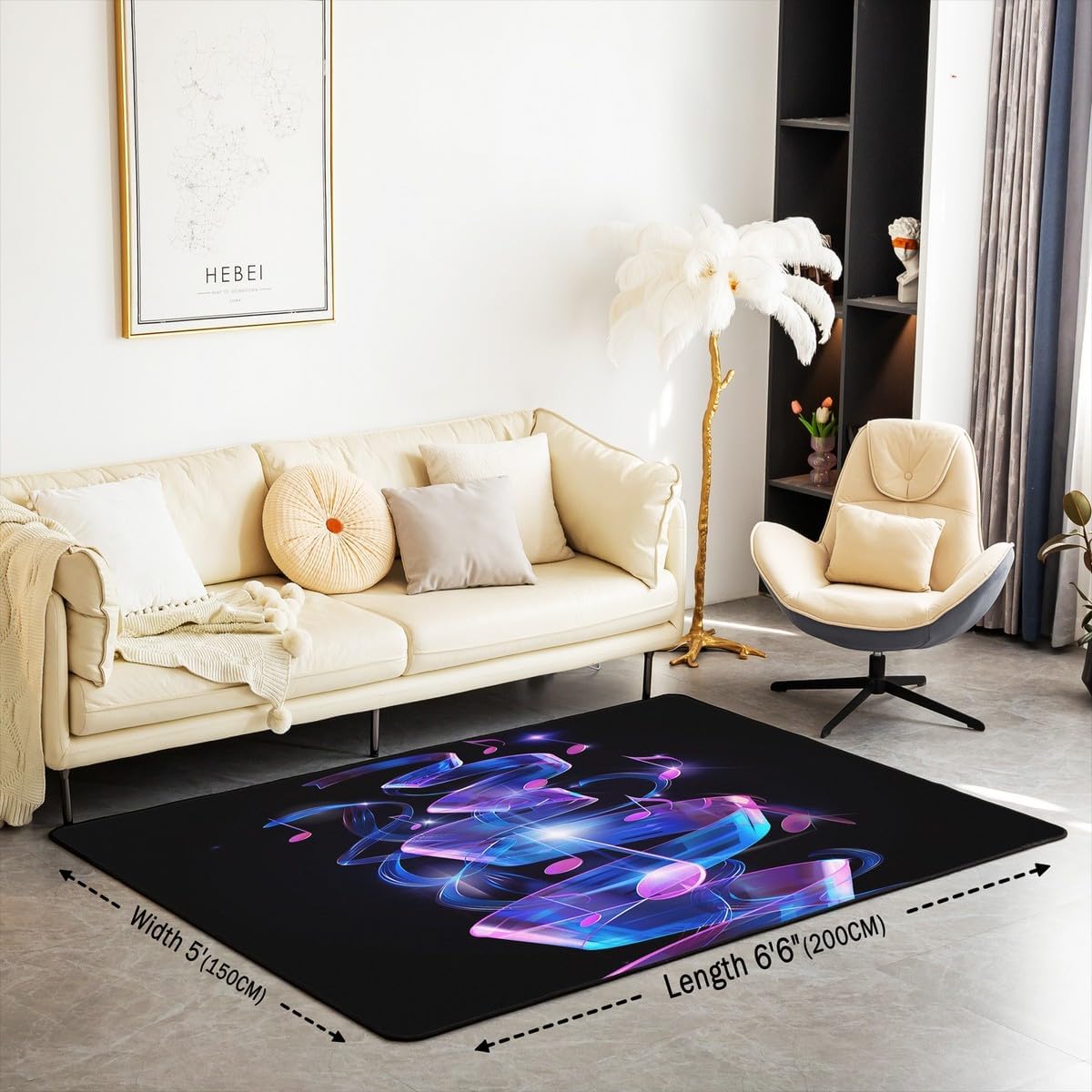 Yoga Area Rug 4x5 Boho Mandala Rugs for Living Room Bedroom Zen Spiritual Super Cozy Decorative Carpet Women Adults Floor Mats Home Decor