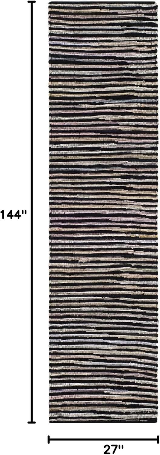 SAFAVIEH Area Rug 3x5 - Rag Rug Collection - Blue & Multi, Handmade Cotton, Boho Stripe Pattern, Ideal for Entryway, Living Room, Bedroom, Dining Space (RAR130B)