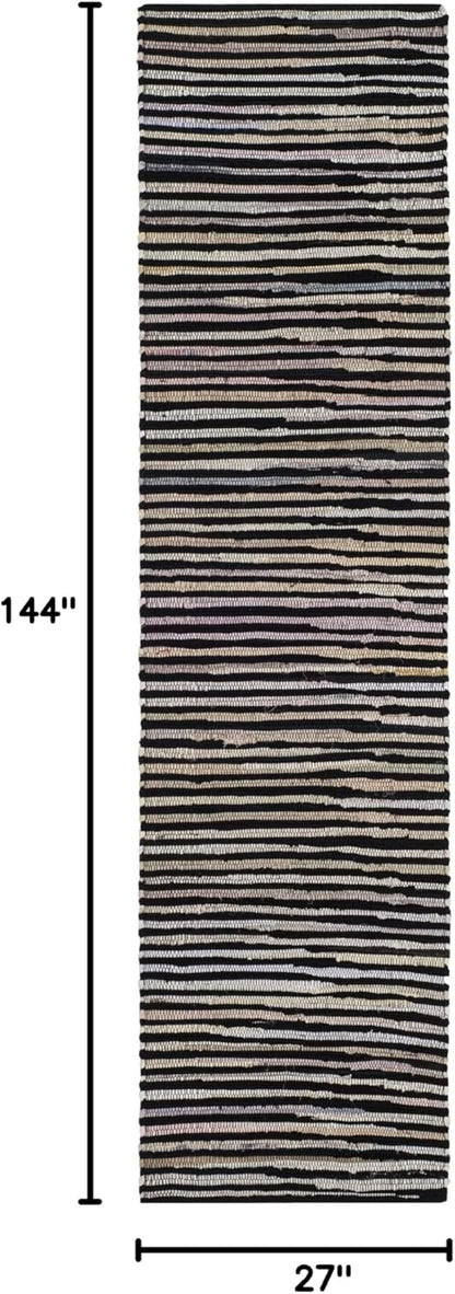 SAFAVIEH Area Rug 3x5 - Rag Rug Collection - Blue & Multi, Handmade Cotton, Boho Stripe Pattern, Ideal for Entryway, Living Room, Bedroom, Dining Space (RAR130B)