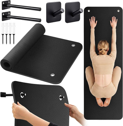 Briwooody Hanging Yoga Mat, Exercise Mat Non Slip Thick for Women and Men, Tear-resistant Fitness Pad with Reinforced Holes for Home Gym, Yoga, Pilates,stretching
