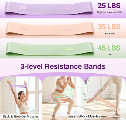 Rhino Valley Home Pilates Kit for Women, Pilates Workouts Set, Pilate Equipment with Circle Ring and Ball, Resistance Bands,Guide, Yoga Fitness Essentials Full Body Exercise Home Kit for Beginners