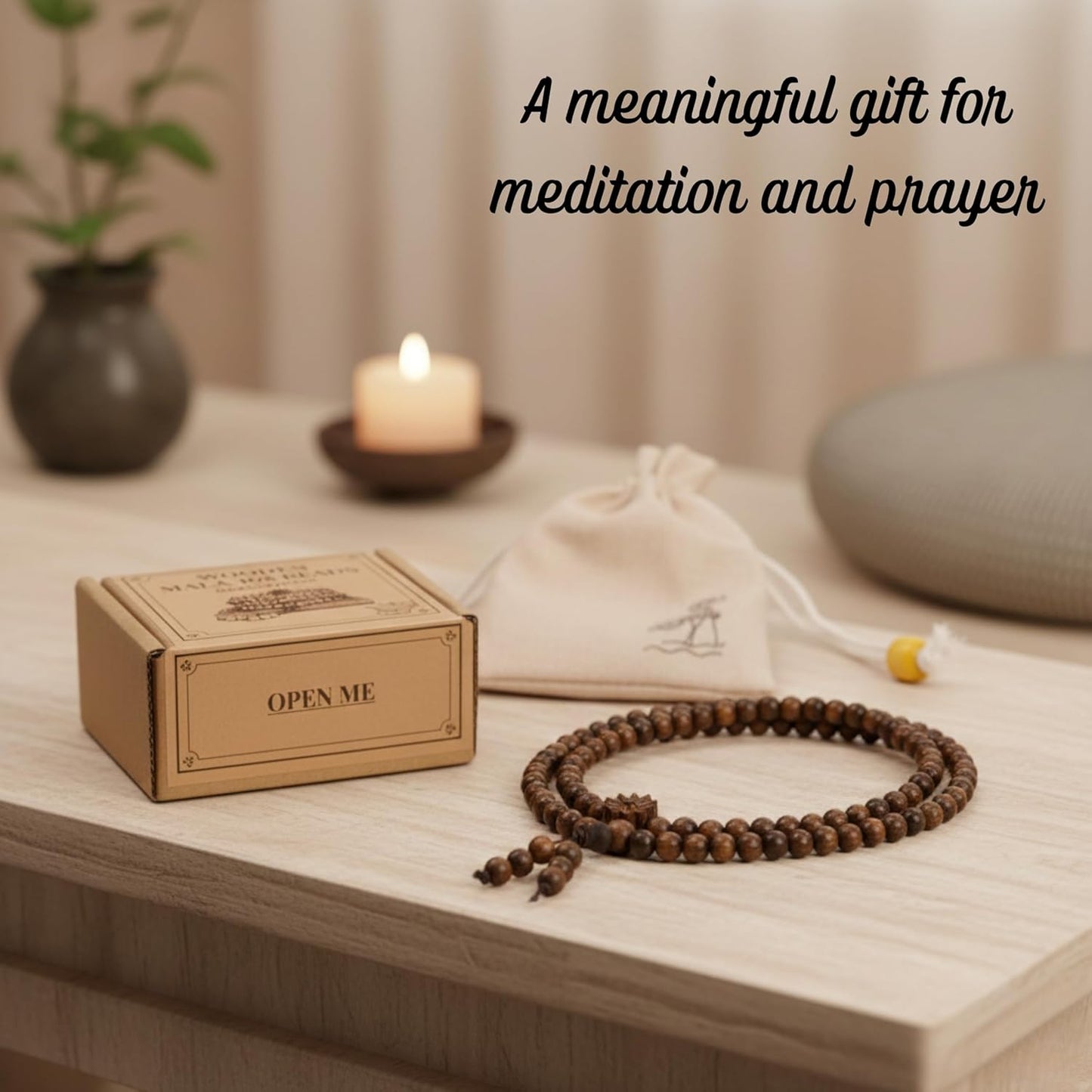 108 Mala Beads Prayer Beads, Wooden Bead Bracelet, Meditation Accessories, Bead Bracelet Men, Natural Wood Bead Chain