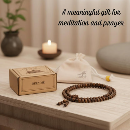 108 Mala Beads Prayer Beads, Wooden Bead Bracelet, Meditation Accessories, Bead Bracelet Men, Natural Wood Bead Chain