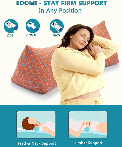 Cervical Buckwheat Roll Pillow for Sleeping,15.7"x5.9" Buckwheat Hulls Pillows Filling, Triangle Pillow for Neck Support Yoga Bolster, Adjustable Fill for Neck Pain Relief,Gray