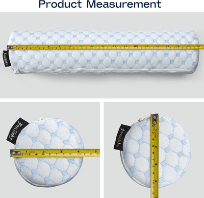Neck Roll Pillow, Memory Foam Neck Support Pillows, Round Neck Pillows, Cylinder Bolster Pillows for Bed, Couch, and Yoga, Removable Washable Cover,18 * 4.1 * 4.1inch (Cool-Blue)