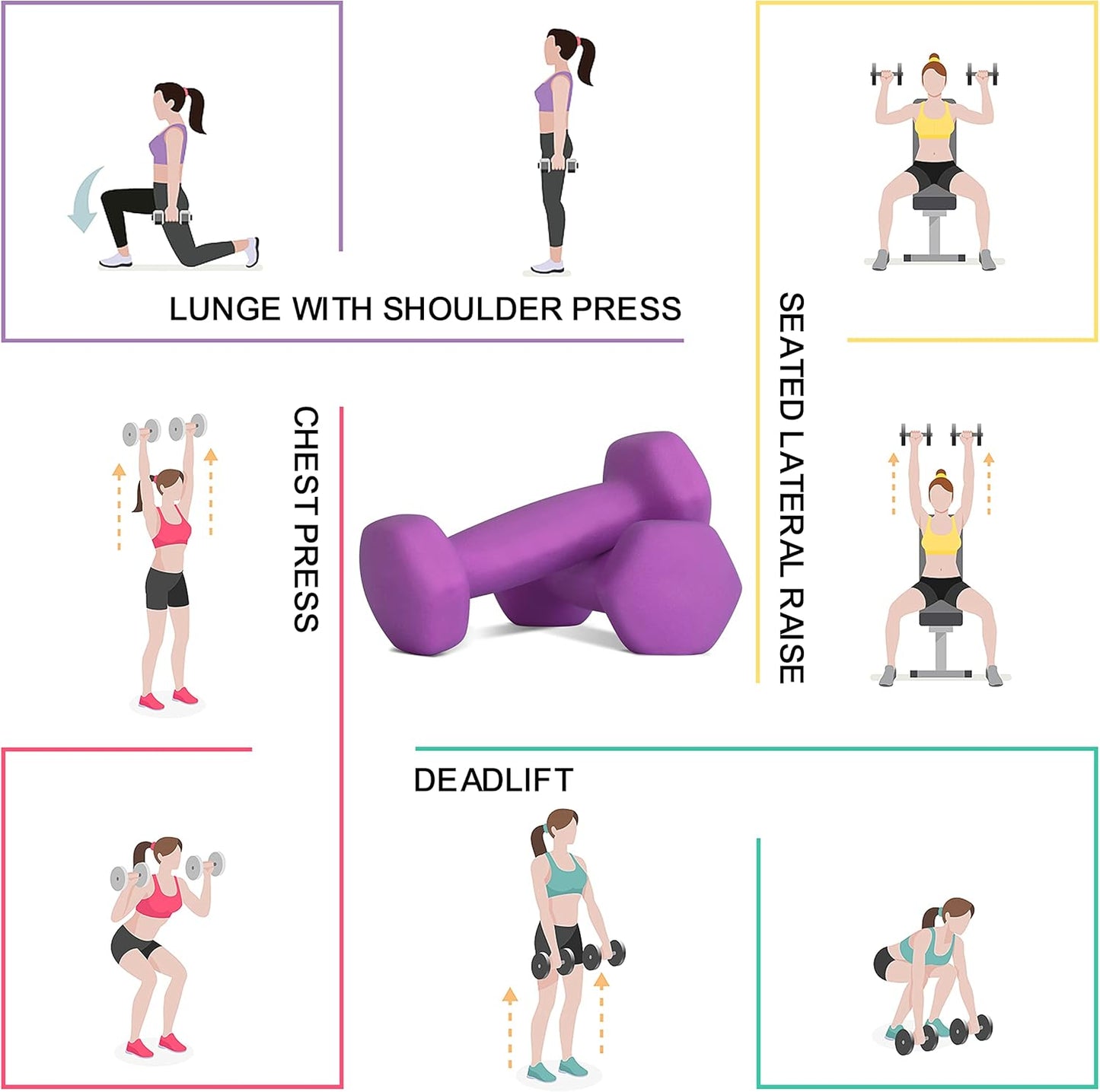 Balelinko Home Gym Equipment Workouts Strength Training Weight Loss Pilates Weights Yoga Sets Weights for Women, Men, Seniors and Youth