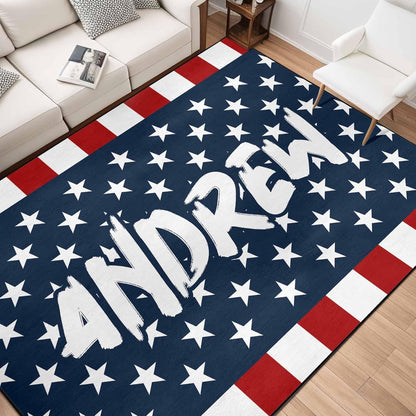 Personalized Family Name Initials Monogram Pink Rug, Shining Butterfly Printed Carpets for Girls Kids Butterfly Theme Living Room Indoor Bedroom Decor 5'×7' Soft Polyester Yoga Mat
