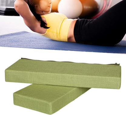 Yoga Bolster Pillow Set Versatile Support Sponge Cushion Block Rectangular Removable Cover Suede Cloth Suitable for Balance Training Meditation