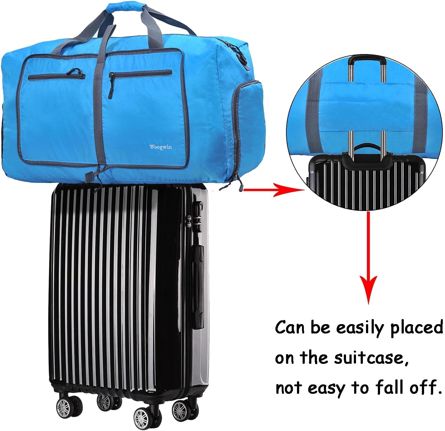 Woogwin Travel Duffel Bag Large Foldable Waterproof Overnight Bag for Beach Swim Bags Pool Sports Gym