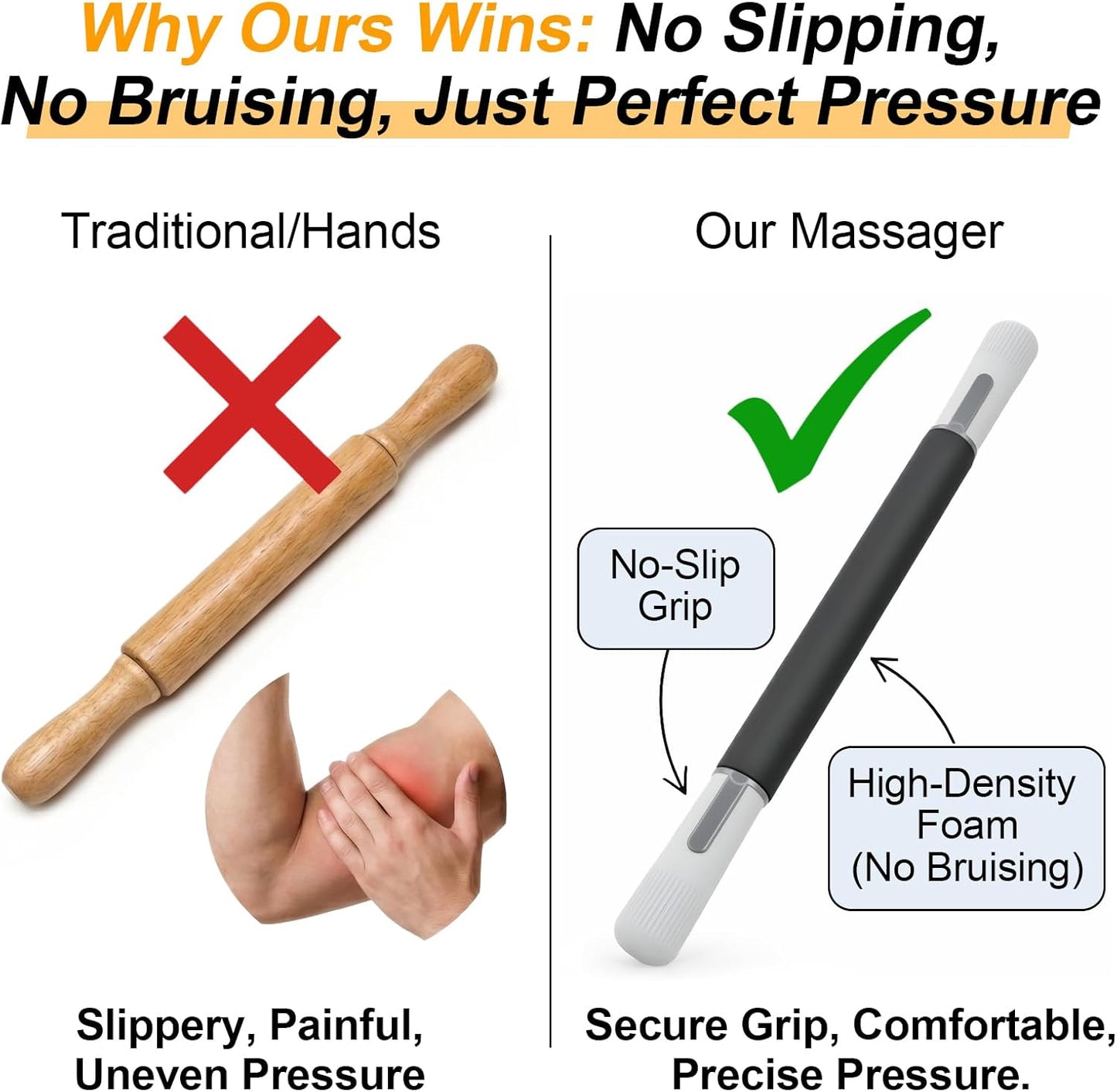ZanLLW Foam Roller, Massage Roller, Muscle Roller Stick, Neck Massager for Muscles Relief, Therapy Roller Stick for Legs, Calf, Thigh, Lipo, Massage Rolling Pin, Help Sore Muscle Recovery
