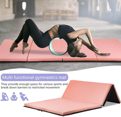 Yoga Mat Thick 2 Inch Workout Flooring for Home Gym - Exercise, Gymnastics, Tumbling, Pilates, Dance Equipment - Foldable Foam Play Mat for Kids and Adults