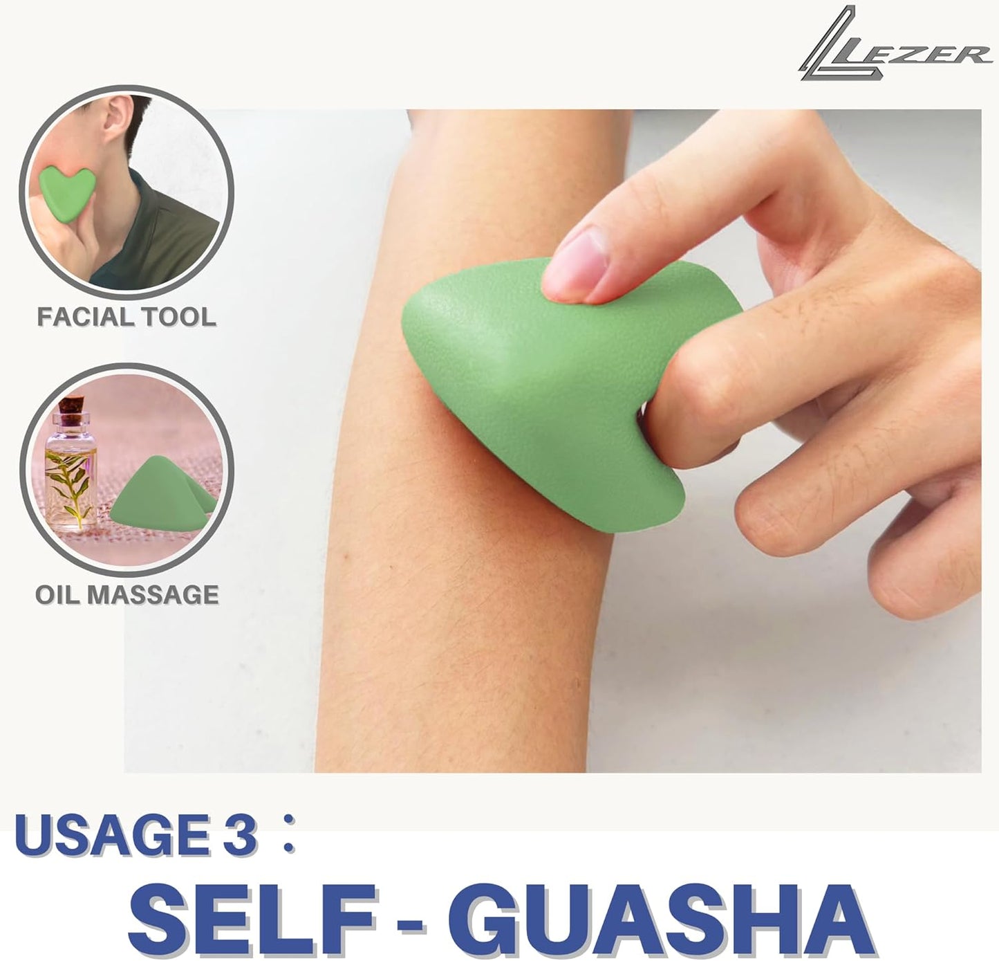 LEZER Trigger Massage Point, Manual Massage Ball, Muscle Knots Relief Tool, Myofascial Release, Physical Therapy, Deep Tissue Back Massage, Plantar Fasciitis, 2.9 in x 2.1 in (Blue)