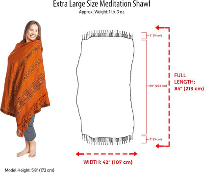 Meditation Shawl or Blanket, Exotic Shawl/Wrap, Oversize Scarf or Stole. Unisex